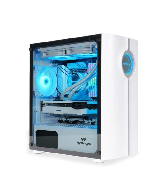 WARP Spectra B760 I5 12400F RGB vloeistofkoeling 16GB RAM 512GB SSD 12GB NVIDIA RTX3060 witte gamingcomputer
